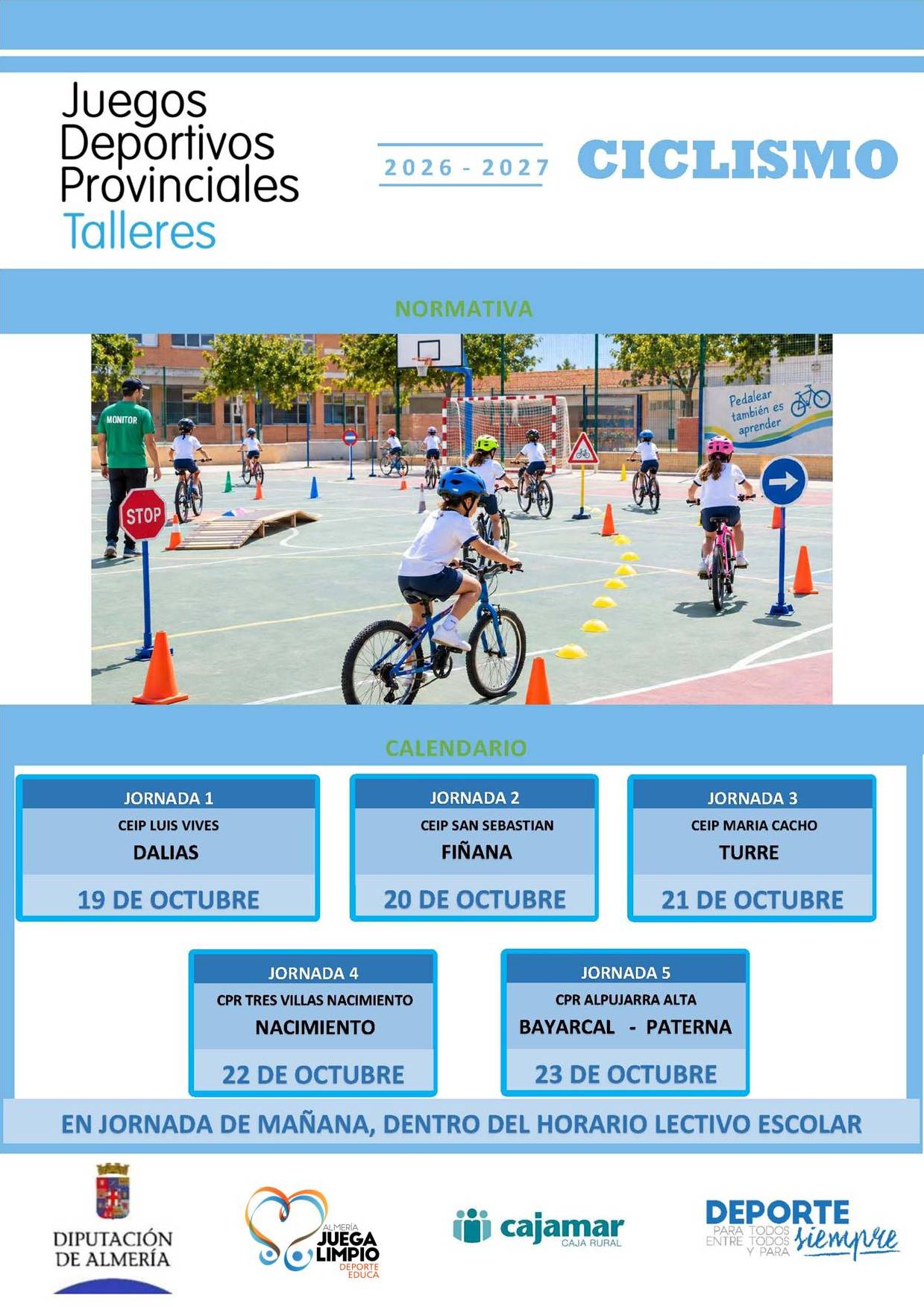 Talleres Educativos de Promoción del Ciclismo. 23 y 23-10-26