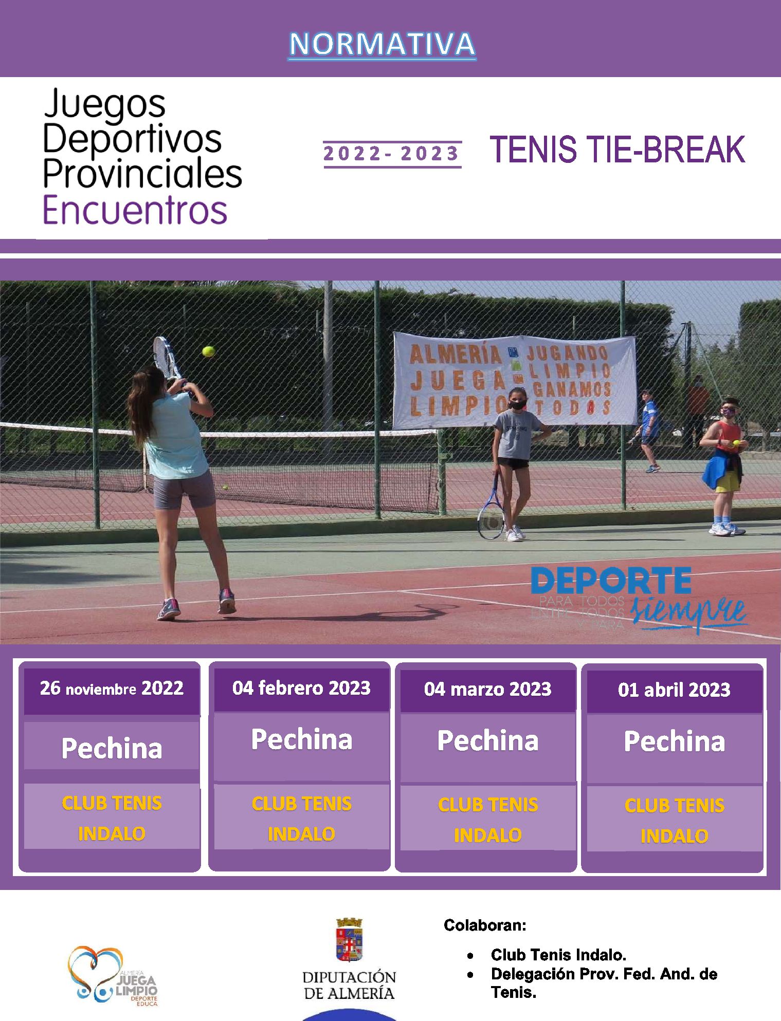 Encuentro Educativo de Promoción  del Tenis Tie-Break. Pechina 1-4-23
